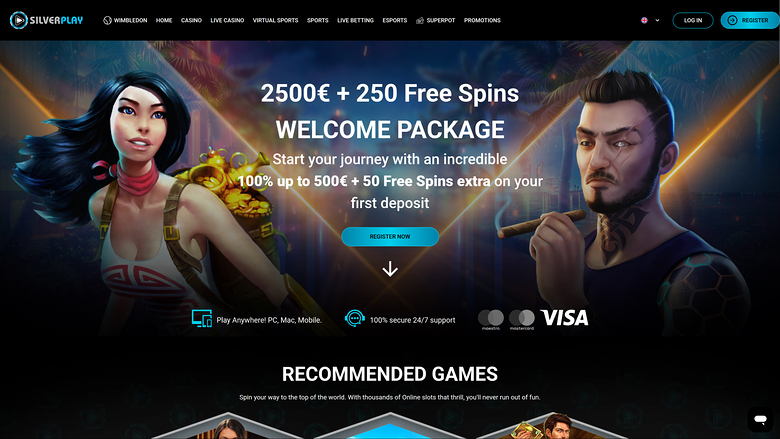 SilverPlay Casino Desktop Homepage