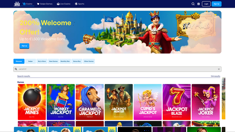 Sky Hills Casino Desktop Jackpot