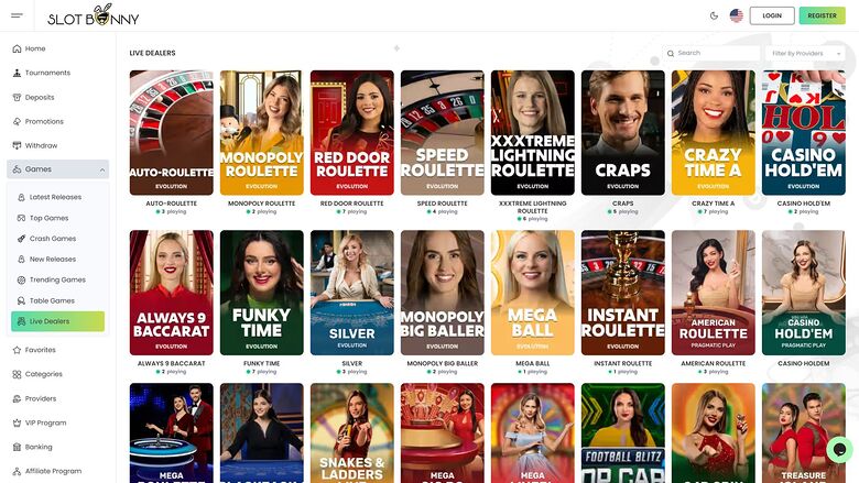 Slot Bunny Casino Desktop Live Dealer