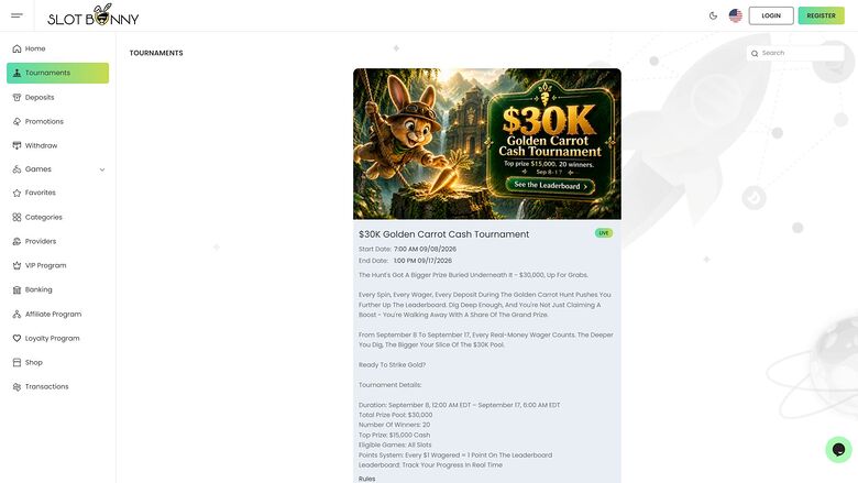 Slot Bunny Casino Desktop Tournaments