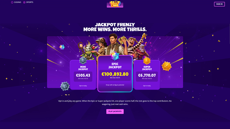 Slot Owl Casino Desktop Jackpot