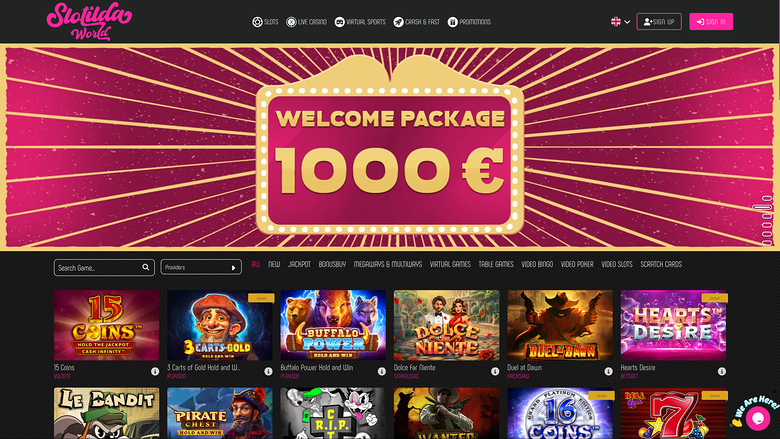 Slotilda World Casino Desktop Homepage
