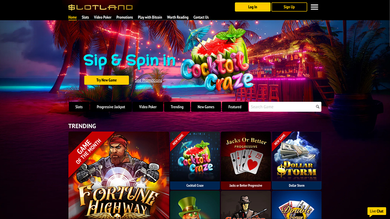 Slotland Casino Desktop Homepage