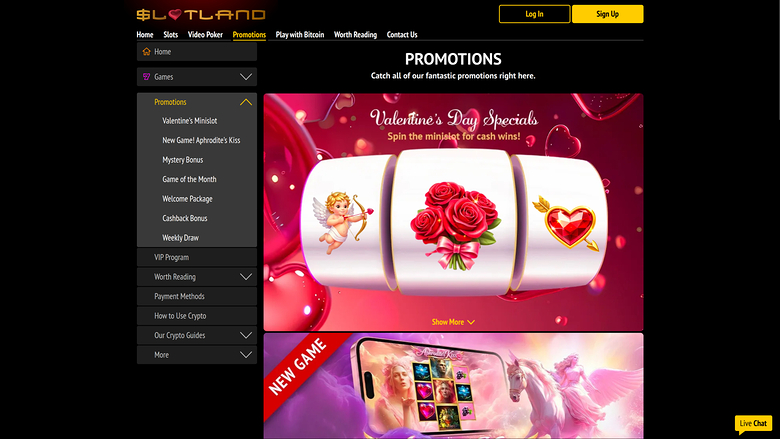 Slotland Casino Desktop Promotions