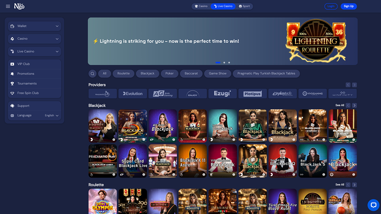 SlotNeo Casino Live Dealer