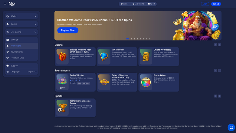 SlotNeo Casino Promotions