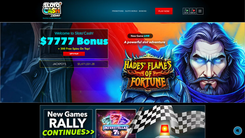 SlotoCash Casino Desktop Homepage