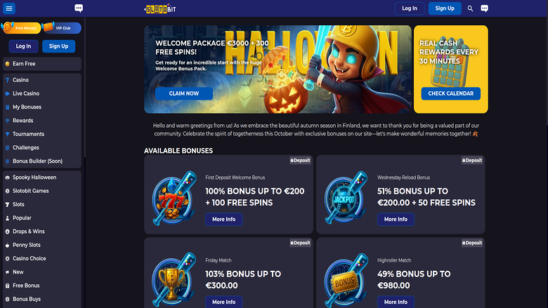 Promotions screenshot of Slotobit Casino for Desktop
