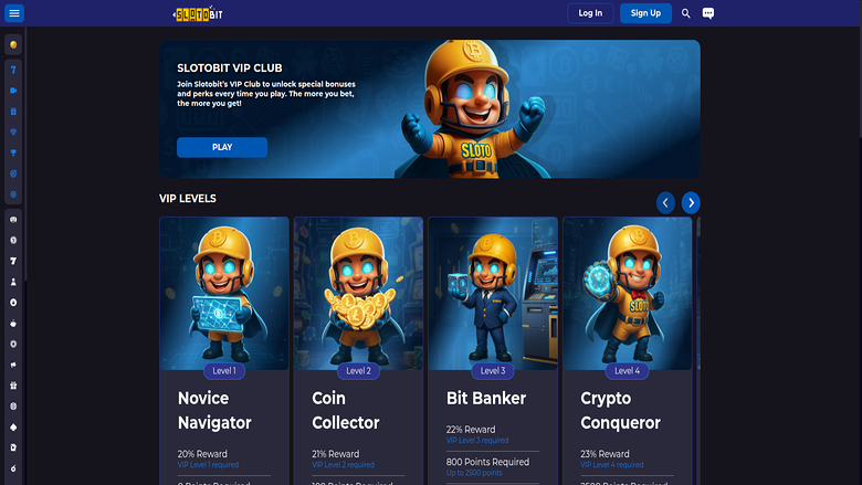 VIP screenshot of Slotobit Casino for Desktop