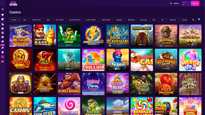 SlotRush Casino Desktop Games