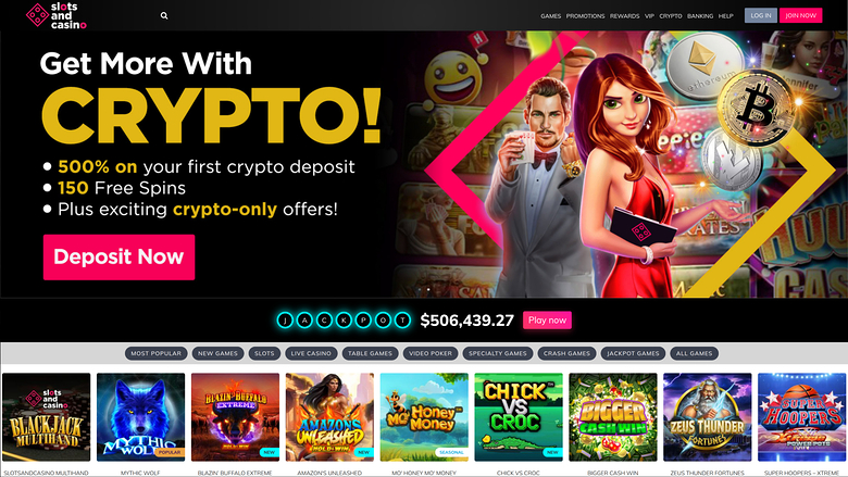 SlotsandCasino Desktop Homepage