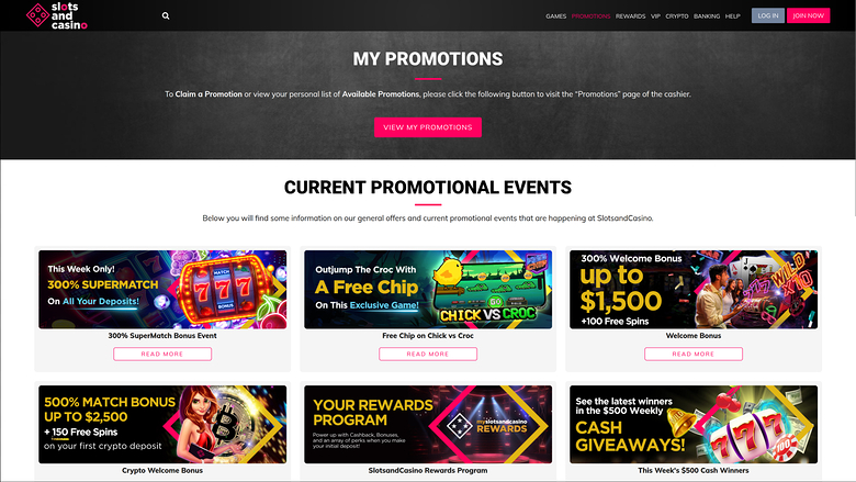 SlotsandCasino Desktop Promotions