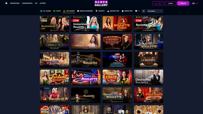 Slots Gallery Casino Desktop Live Dealer