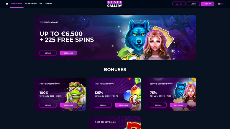Slots Gallery Casino Desktop Promotions
