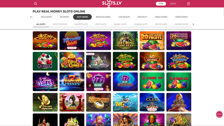 Slots.lv Casino Desktop Games