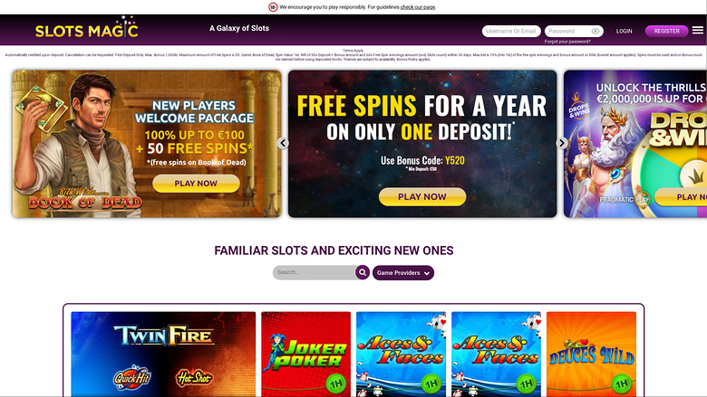 Slots Magic Casino Desktop Homepage