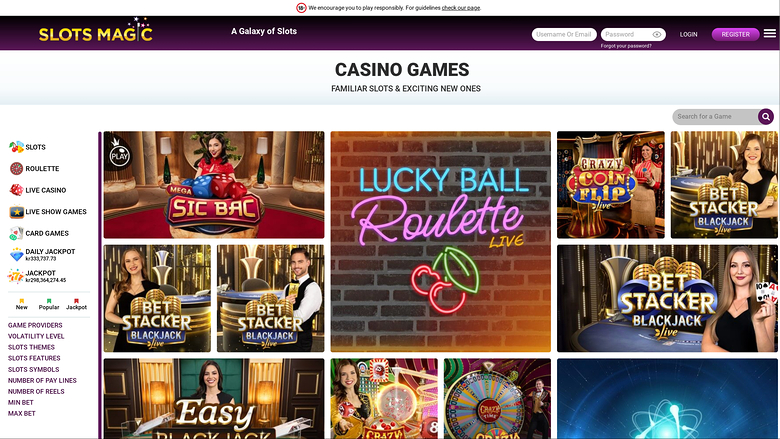 Slots Magic Casino Desktop Live Dealer