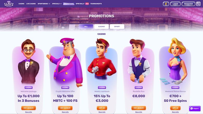 SlotsPalace Casino Desktop Promotions
