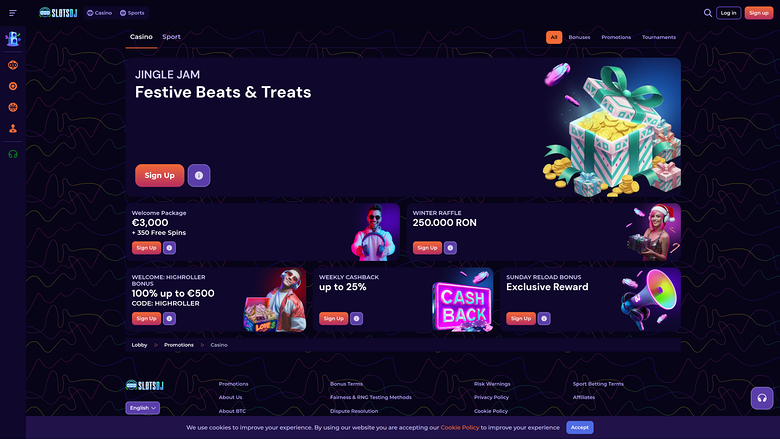 SlotsDj Casino promotions page