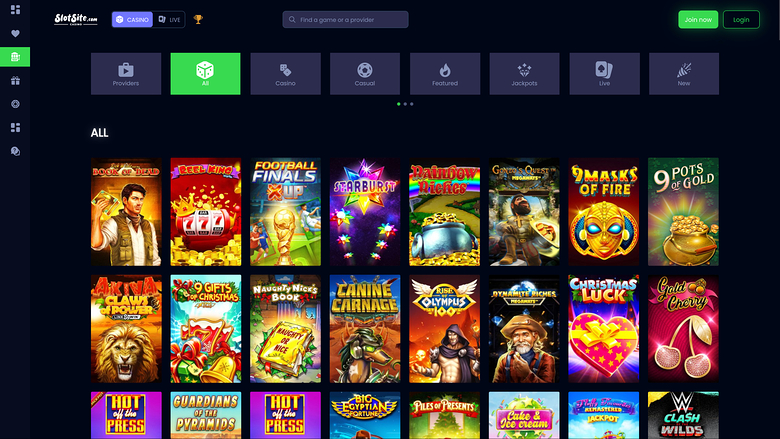 SlotSite.com Casino Desktop Games