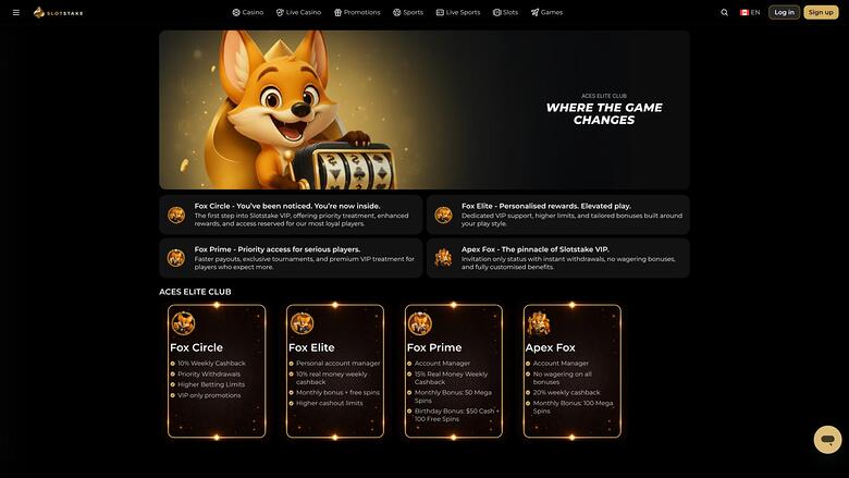 SlotStake Casino VIP page