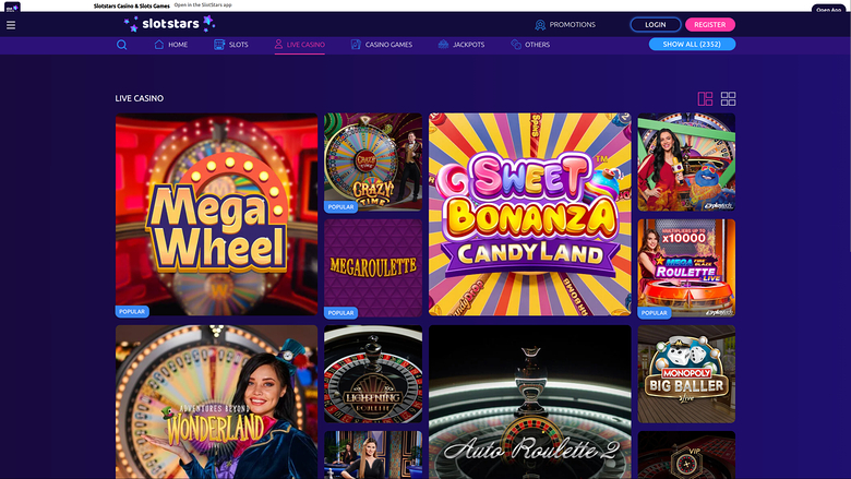 SlotStars Casino Desktop Live Dealer