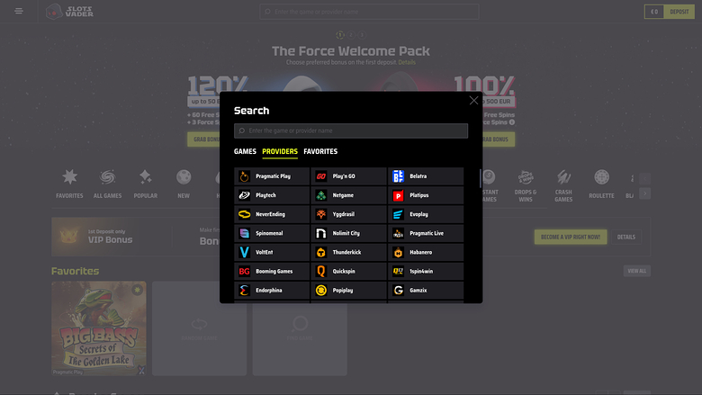 SlotsVader Casino Desktop Game Developers