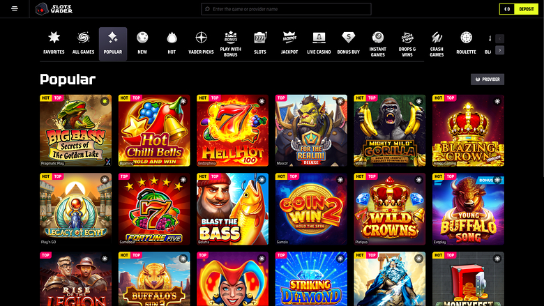 SlotsVader Casino Desktop Games