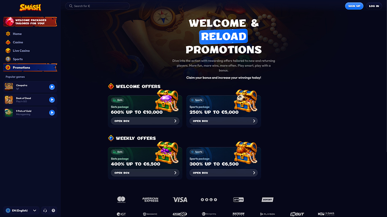 Smash Casino Desktop Promotions
