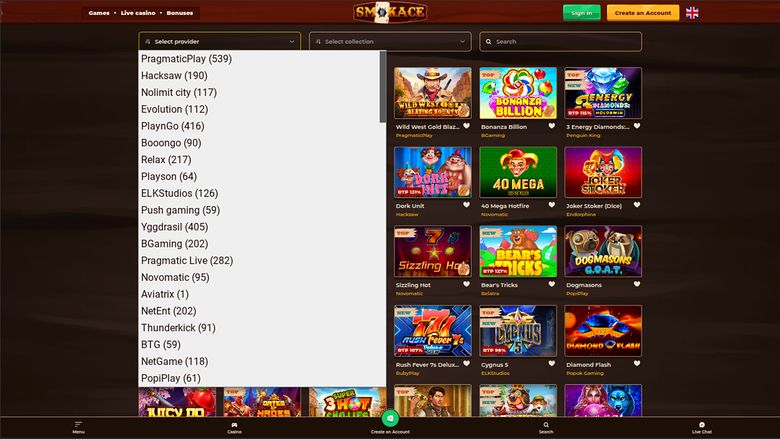 SmokAce Casino Desktop Game Developers