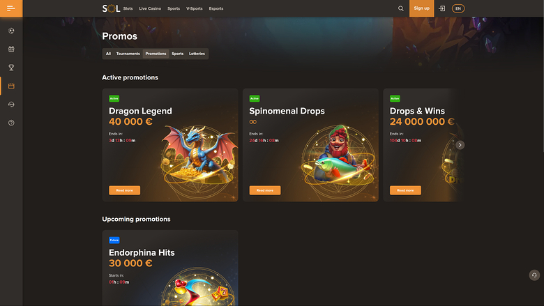 Sol Casino Desktop Promotions