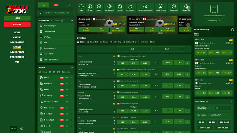 Sombrero Spins Casino Desktop Sports