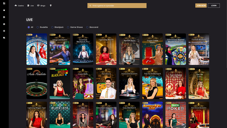 Sparkle Slots Casino Desktop Live Dealer