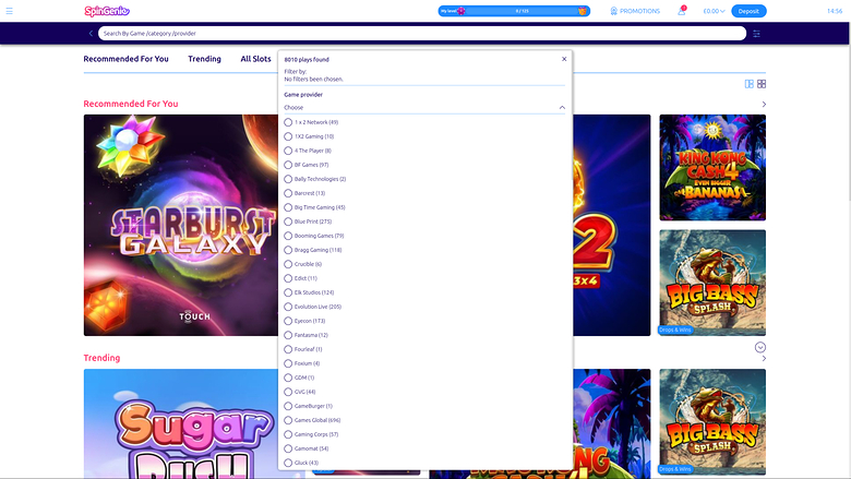 SpinGenie Casino Desktop Game Developers