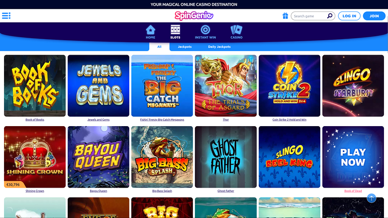SpinGenie Casino Desktop Games