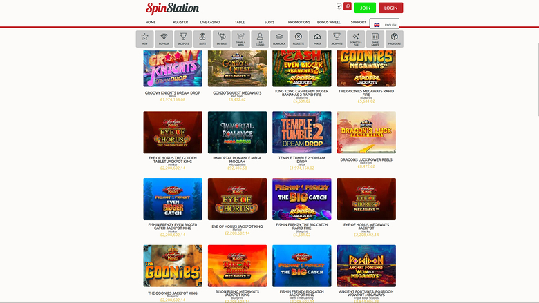 Spin Station Casino Desktop Jackpot