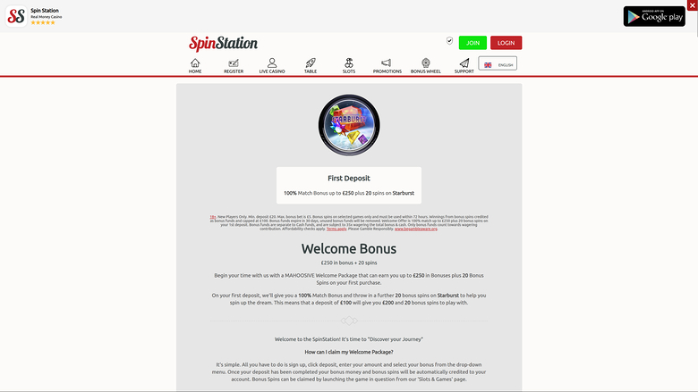 Spin Station Casino Desktop Promotions