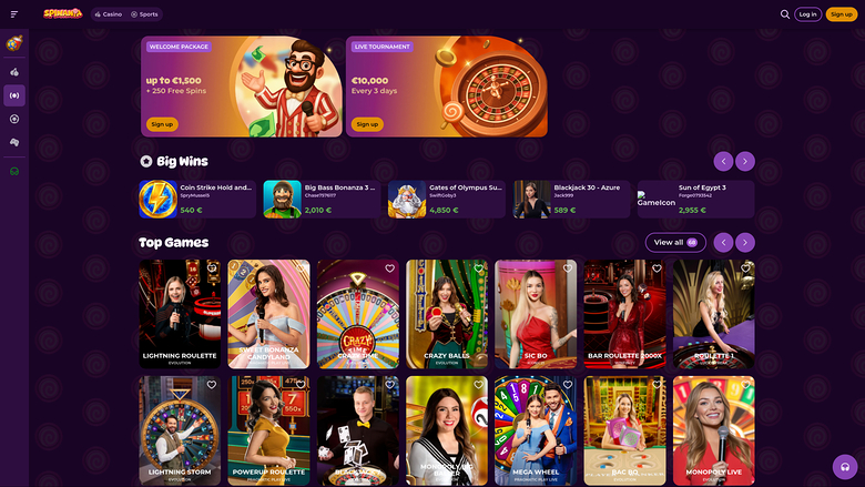 Spinania Casino Live Dealer