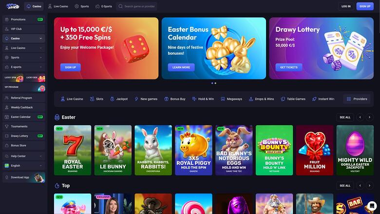 SpinAura Casino homepage