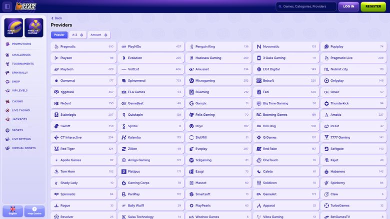 Spinbara Casino Desktop Game Developers