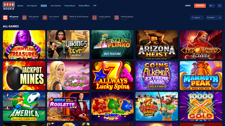 Spinbookie Casino Desktop Games