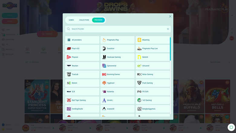Spinia Casino Desktop Game Developers