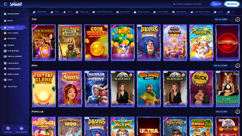 Spinight Casino Desktop Games