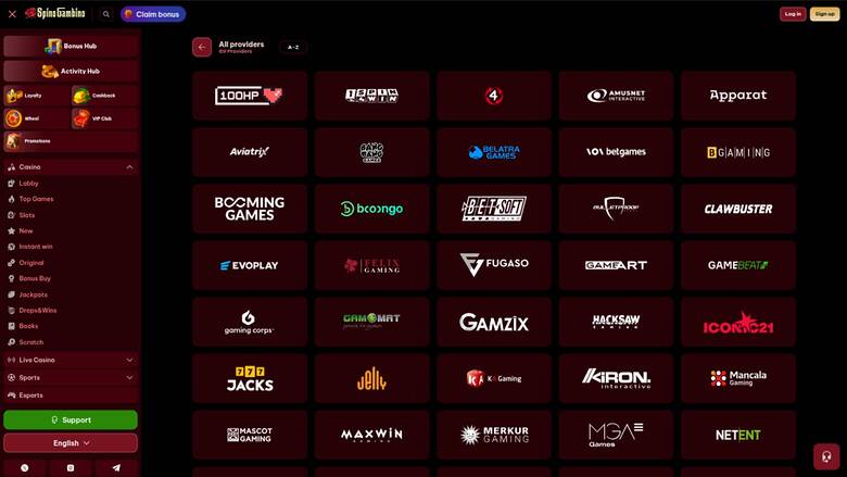 SpinoGambino Casino Game Developers