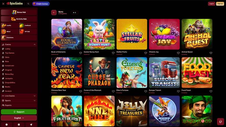 SpinoGambino Casino Games