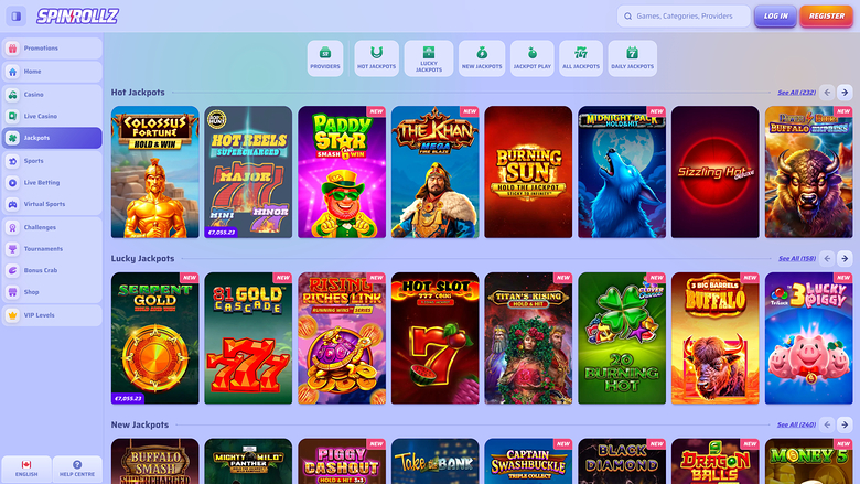 Spinrollz Casino Desktop Jackpot