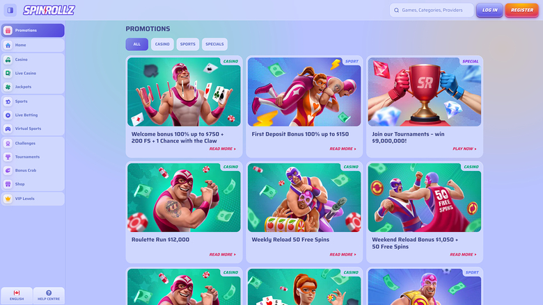Spinrollz Casino Desktop Promotions