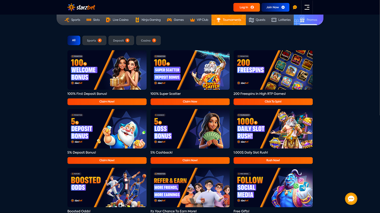 Starzbet Casino Desktop Promotions
