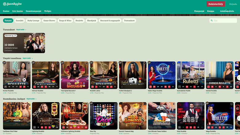 SuomiKasino Desktop Live Dealer