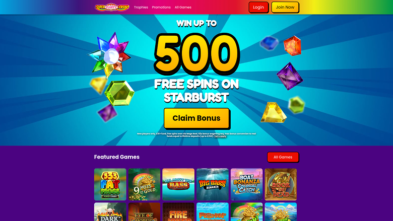 Super Fluffy Casino Desktop Homepage